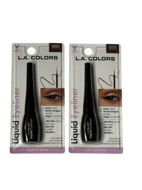 LA Colors Liquid Eyeliner Brown C62210 Long Wear 2 Pack New